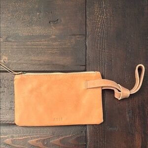 Able Rachel Cognac Leather Wristlet